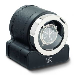 rotor para un reloj en piel negra de Scatola del Tempo- Chocrón Joyeros- 3008BL