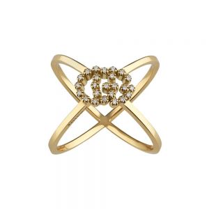Sortija-gucci-forma-x-gg-running-oro-amarillo-diamantes - Ref YBC582548001
