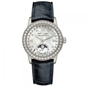 blancpain woman calendario completo acero con diamantes 34mm automatico