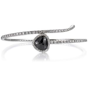 Pulsera-rigida-oro-blanco-diamantes-diamante-negro-marquise - Ref J5509PB