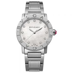 Bulgari Bulgari Lady Acero e índices con brillantes 33 mm