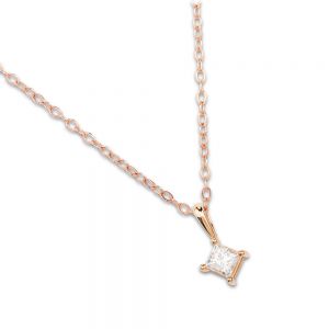 colgante-oro-rosa-diamante-princesa-rombo- Ref J4857CLB