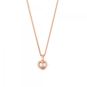 Colgante Chopard Happy Icons oro rosa en forma corazón y un diamante_79A054-5001_Chocrón Joyeros