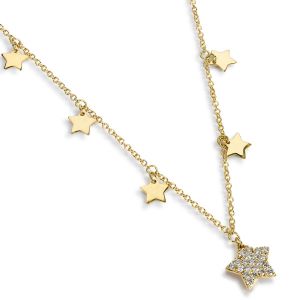 colgante-estrellas-oro-amarillo-diamantes - Ref J5191clb Chocrón Joyeros