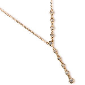 colgante-shiny-drops-oro-rosa-diamantes-chaton-cadena - Ref j5753clb Chocrón Joyeros