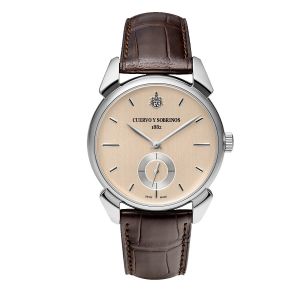 Cuervo y Sobrinos Historiador Asturias Pequeños Segundos esfera crema 40mm