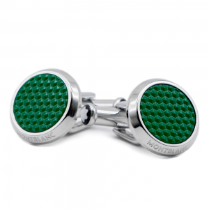 Gemelos_Montblanc_acero_motivo_hexagonal_verde_Chocron_joyeros_distribuidor_oficial