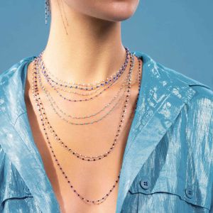 gigiCLOZEAU collar Classic oro amarillo color baby blue 45cm