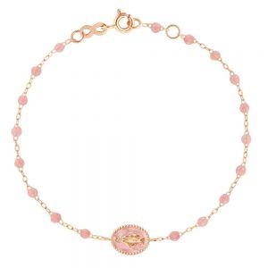gigiCLOZEAU pulsera con virgen de oro rosa color blush