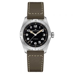 Hamilton Khaki Field Expedition Auto negro correa marrón 37mm