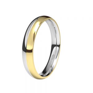 Alianza-boda-bicolor-oro-amarillo-oro-blanco-brillo-3.5mm - Ref J-BABI35BB