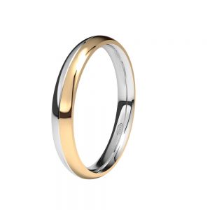 Alianza-boda-bicolor-oro-blanco-oro-rosa-brillo-3mm - Ref J-BRBI30BB