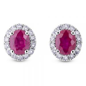 Pendientes-oro-blanco-rubies-orla-diamantes - Ref J4836TB