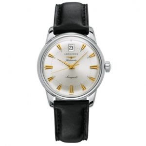 Longines Conquest Heritage 35mm en acero y piel