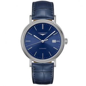 Longines Présence azul con correa de piel azul