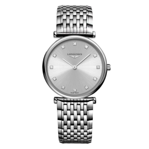 Longines La Grande Classique 30mm color esfera plata y diamantes