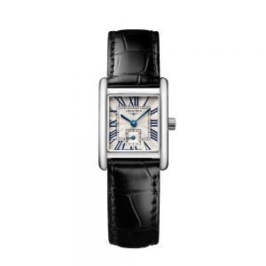 Longines Mini DolceVita blanco números romanos correa negra 29mm