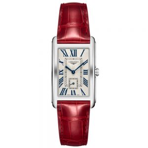 Longines Dolce Vita acero con correa piel roja