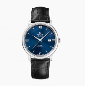 Omega De Ville Prestige esfera azul con correa 39mm