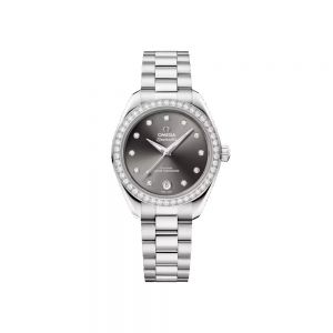 Omega Seamaster Aqua Terra 150M esfera gris con diamantes 30mm