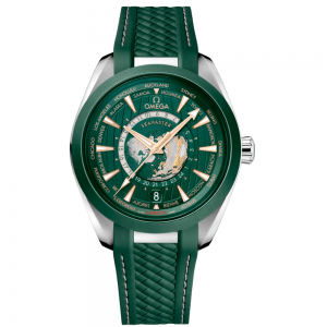 OMEGA Seamaster Aquaterra World Timer caucho 43mm verde 