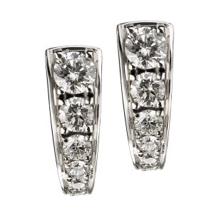 Pendientes-aros-pequeños-oro-blanco-diamantes-degrade- Ref J6135PB_Chocrón Joyeros
