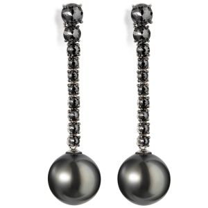 pendientes-riviere-oro-blanco-diamantes-negros-perlas-tahiti- Ref J6090PB