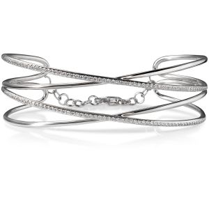 pulsera-muelle-3-vueltas-oro-rosa-diamantes-blancos-negros - Ref J5790PLB