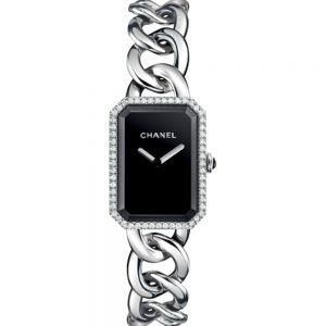 CHANEL PREMIÈRE CADENA Modelo grande, acero y diamantes