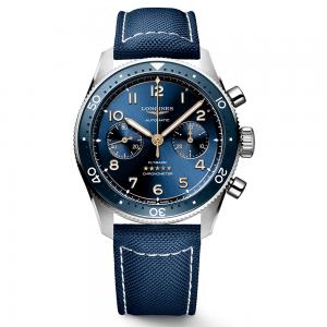 Longines Spirit Flyback 42mm azul correa sintética