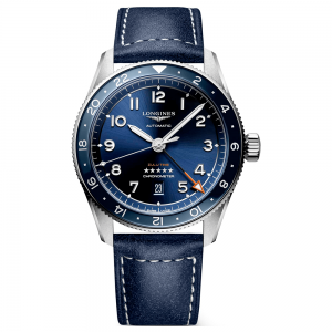 reloj Longines Spirit Zulu Time Acero 42mm Azul Piel_L38124932_Chocron Joyeros