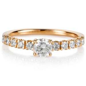 anillo-compromiso-atenea-oro-rosa-diamantes - Ref j5376sb Chocrón Joyeros