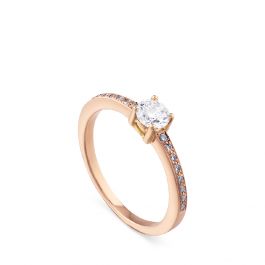 Solitario oro rosa diamante discount