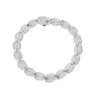 Pulsera de oro blanco con lascas de pavé de diamantes