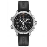 Hamilton Khaki Aviation X-Wind Chrono Quartz GMT Acero 46 mm Caucho