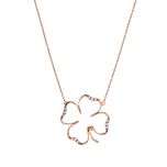 Collar oro rosa con diamantes con forma de trebol | cLOVEr