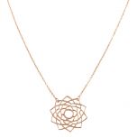 Collar Sahasrara con colgante del chakra Sahasrara y una turmalina rosa