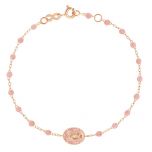 gigiCLOZEAU pulsera con virgen de oro rosa color blush