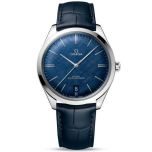 reloj hombre Omega De Ville Tresor acero esfera azul y piel cocodrilo - O43513402103001
