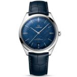 reloj hombre Omega De Ville Tresor acero esfera azul y piel cocodrilo - O43513402103001
