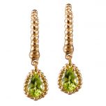 Pendientes-bubbles-oro-rosa-peridoto-talla-pera - Ref J5675PO