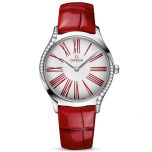 reloj mujer Omega De Ville Tresor en acero y piel roja de cocodrilo 36mm- Chocrón Joyeros-42818366004002
