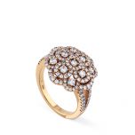 Sortija-oro-rosa-flor-diamantes - Ref J3128SB
