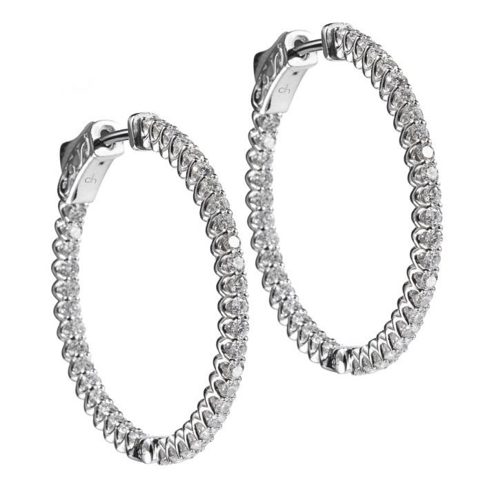 Aros de oro blanco y brillantes precios deals