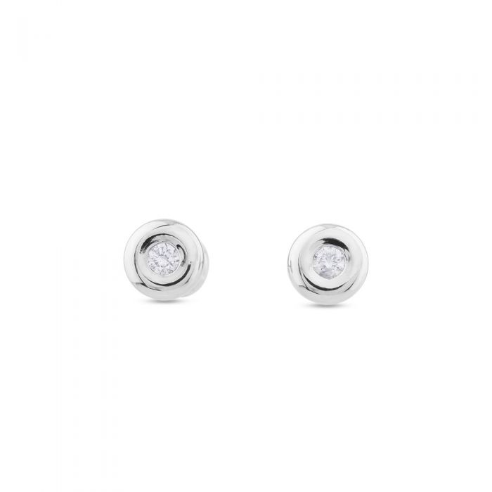 Pendientes de oro blanco con diamantes en chat n 0 04 quilates
