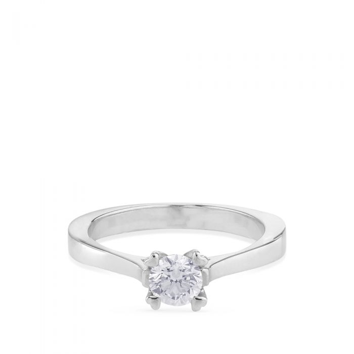 Solitario Julieta de oro blanco con diamante talla brillante de 0.15 quilates Chocron Joyeros Chocron Joyeros
