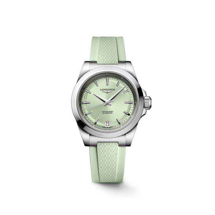 Longines Conquest esfera verde correa 34mm Chocron Joyeros