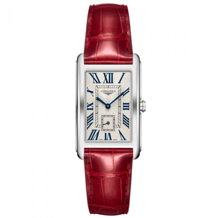 Longines Dolce Vita acero con correa piel roja L57554715
