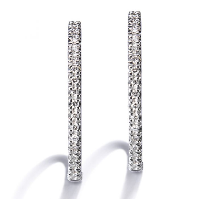 Aros de oro blanco y diamantes clearance