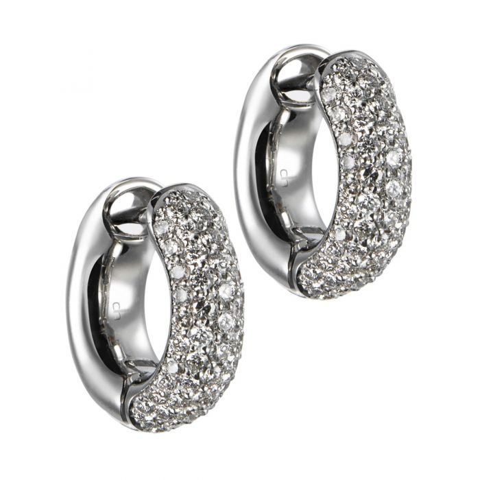 Aros de oro blanco y brillantes precios shop